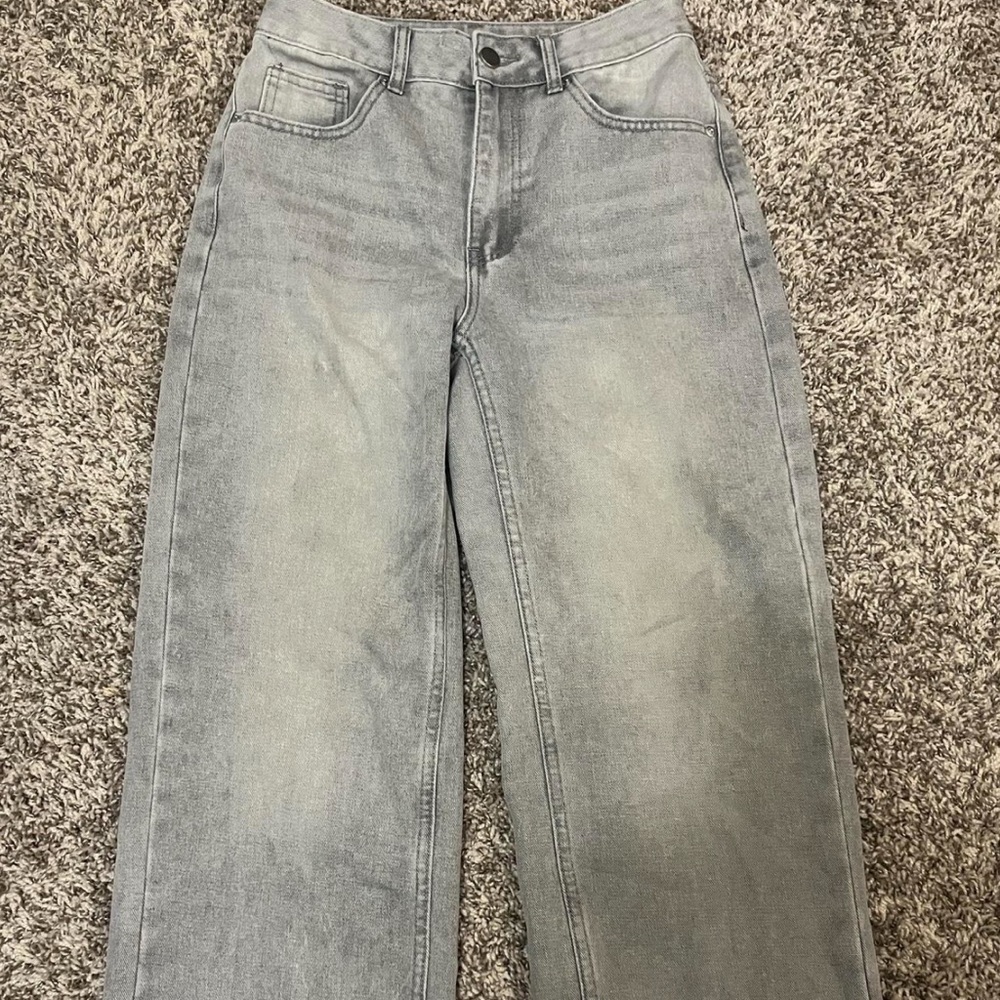 Women's Gray Wide Leg Jeans